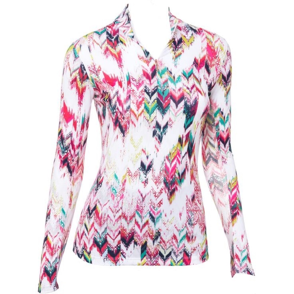 EP Pro Women's Multicolor Chevron Button Down Shirt